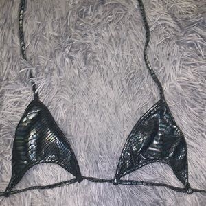 Rave wonderland snake print triangle top